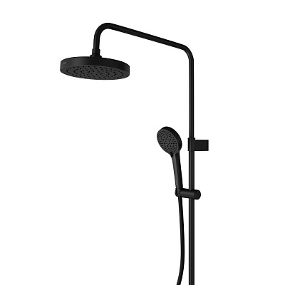 Душевая система VitrA Base Round A4730336EXP с термостатическим смесителем и ручным душем матовая черная латунь