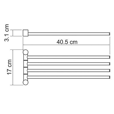 Держатель полотенец 4-е рога WasserKRAFT K-1034