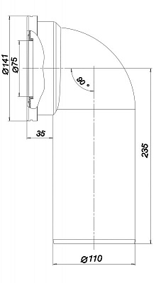 Труба фановая 110*90° Cezares ARTICOLI VARI W9220