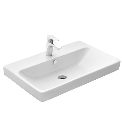 Тумба с раковиной AQUATON Сканди Doors 70 белый глянец/дуб рустикальный 1A278901SDZ90