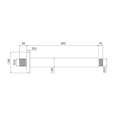 Кронштейн для верхнего душа в потолок, квадратный, хром, Iddis Optima Home OPH20CSi61