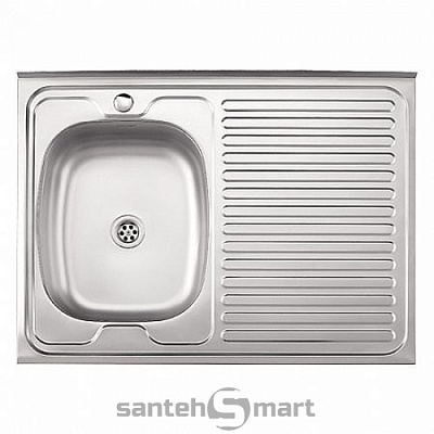 Мойка Ledeme L78060-L 800*600 0.4мм матовая левая