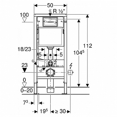 Инсталляция для подвесного унитаза Geberit 458.135.DW.1