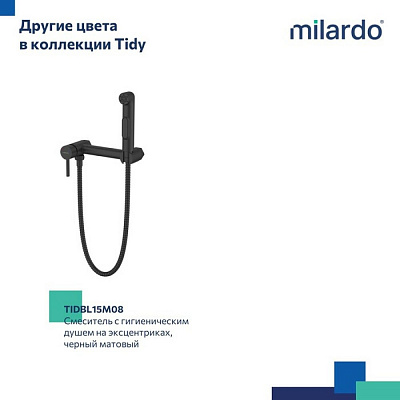 Смеситель с гигиеническим душем на эксцентриках, хром глянцевый, Tidy, Milardo, TIDSB15M08