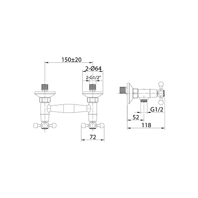 Смеситель для душа 426924 Duplex DUPSB00M03