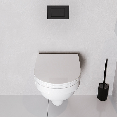 Унитаз подвесной безободковый Sanita Luxe Best (сиденье дюропласт, микролифт) BSTSLWH0104