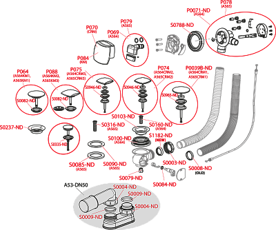 Сифон для ванны  AlcaPlast A564BLACK-80 с напуском воды через x