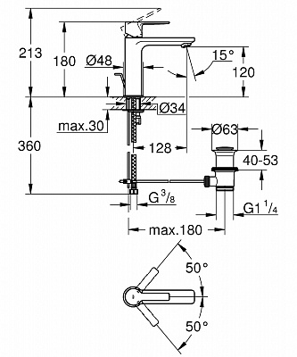 Смеситель Grohe Lineare New 32114001 для раковины