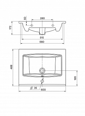 Раковина AQUA-TON Элина 60 1WH501606