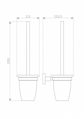 Туалетный ершик в комплекте Wonzon & Woghand easy, хром ww-8129