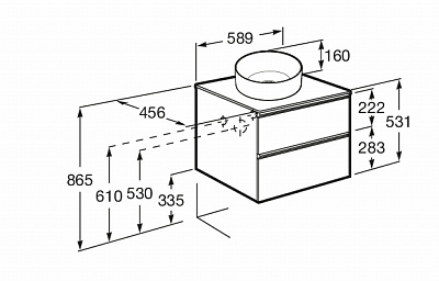 Тумба с раковиной Roca Domi 60 2 ящика A857458806, белый глянец