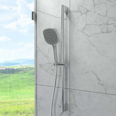 Душевая стойка VitrA Core Square A45917EXP с ручным душем без смесителя хром