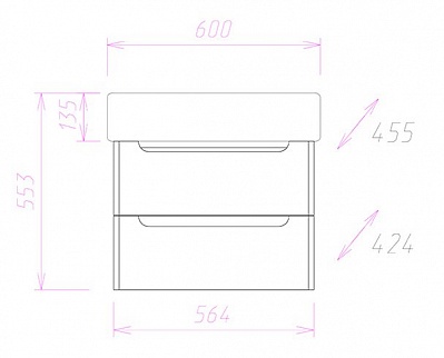 Тумба без раковины Onika Неаполь 60.13 106104