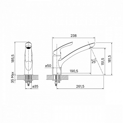 Смеситель для кухни Iddis Kitchen Line K10SB00i05