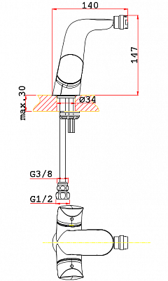 Смеситель для биде VRI Lido HG900825