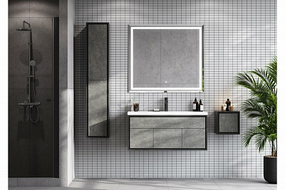 Тумба с раковиной Aquaton Уэльс 100 графит 1A267601WA6A0 new