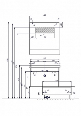 Комод Акватон Капри 80 бетон пайн 1A231103KPDA0