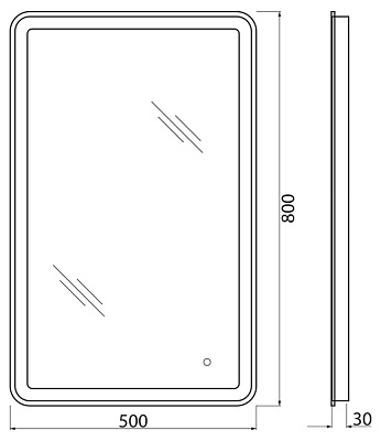 Зеркало BelBagno SPC-MAR-500-800-LED-TCH