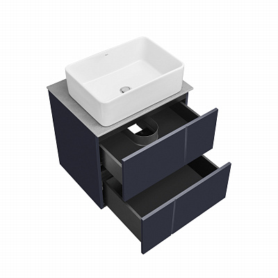 Тумба с раковиной Roca Luna 60 2 ящика ZRU9307766, синий