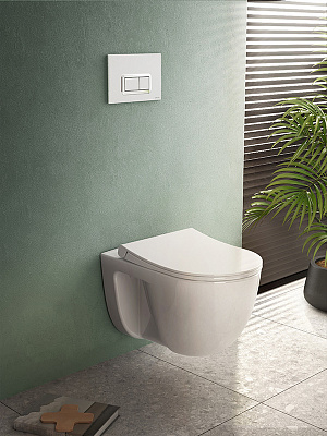 Безободковый подвесной унитаз Vitra S40, антибактериальная глазурь, 7759B003-0075