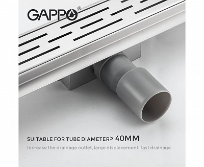 Душевой трап Gappo G88007-1 нержавеющая сталь 70*800мм
