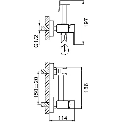 Гигиенический душ со смесителем сатин FRAP F7504-5
