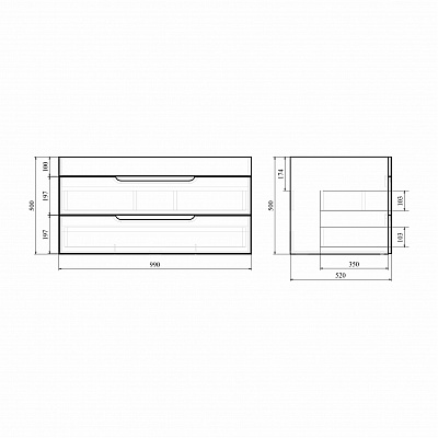 Тумба подвесная MIRSANT Soho Quadro 100 УТ000043819 (раковина Deep 100)