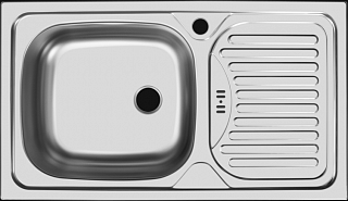 Мойка из нержавеющей стали Юкинокс Классика CLM 760.435--GW6K 2L левая + сифон S701 или S601