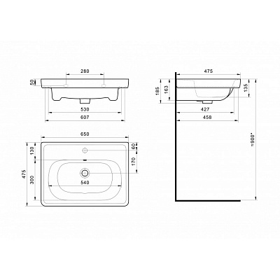 Раковина Нео Классик 65 AQUATON 1WH501862