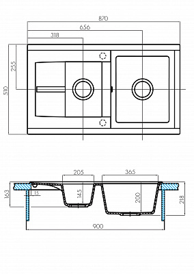Мойка для кухни из литого мрамора Aquaton Делия 87 кофе 1A716232DE280