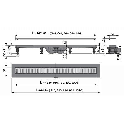 Душевой лоток AlcaPlast APZ10-850M Simple