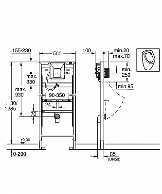 Инсталляция для писсуара Rapid SL 38786001