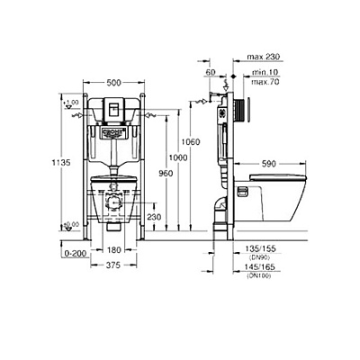 Комплект инсталляции с унитазом Grohe Solido 37442000(5в1)