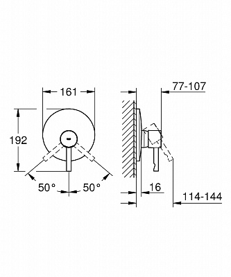 GROHE панель д/душа ESSENSE 19286000 (без мех.) для 35 501