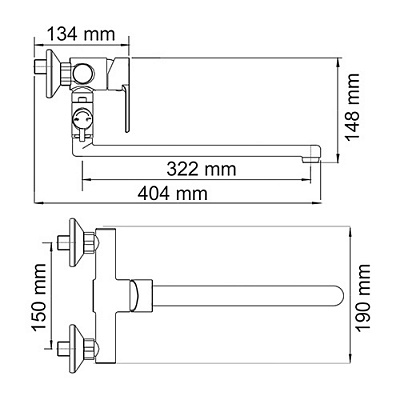 Смеситель для ванной WasserKRAFT AMMER 3702L