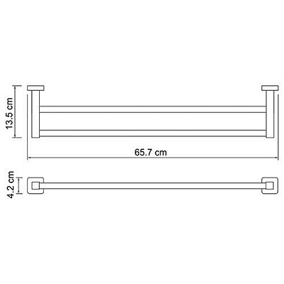 Штанга для полотенец двойная WasserKRAFT Lippe K-6540 хром