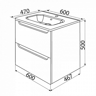 Тумба с раковиной IDDIS Edifice EDI60W0i95K