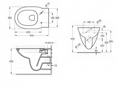 Комплект инсталляция с подвесным унитазом Roca Debba Round чаша Rimless + сиденье + панель слива ZRU9307735