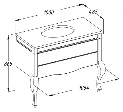 Тумба без раковины Opadiris Фреско 100, цвет свет.орех