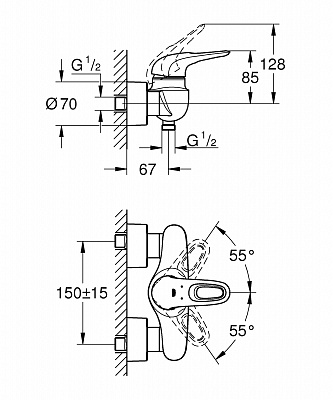 Смеситель для душа GROHE EUROSTYLE 33590003