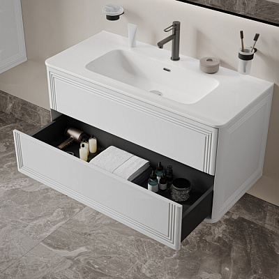 Тумба подвесная с раковиной (0101000i28) 100 см, белый, Iddis Oxford Neo OXN10W0i95K