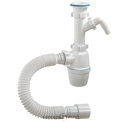 Сифон ORIO 1 1/2 40 с пласт.вып,с отводом,с гиб.трубой A - 70059