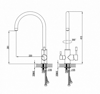 Смеситель для кухни с каналом для фильтрованной воды Iddis Kitchen F KF20SBJi05