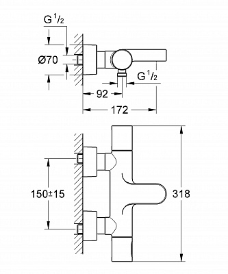 Смеситель для ванны GROHE GROHTHERM-3000 34276000