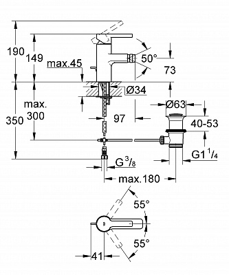 Смеситель для биде GROHE LINEARE 33848000