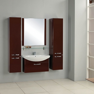 Тумба без раковины подвесная Акватон Ария 80 тёмно-коричневая 1A141701AA430