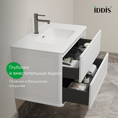 Тумба подвесная с раковиной (0108000i28) 80 см, белый, Iddis Oxford Neo OXN80W0i95K