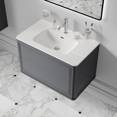 Тумба подвесная с раковиной (0108000i28) 80 см, темно-серый, Iddis Oxford Neo OXN80D0i95K