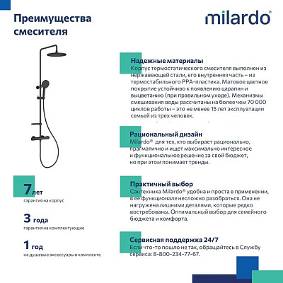 Душевая система с термостатом Milardo Ideal Spa ILSBLTHM89