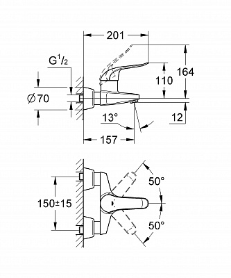 Смеситель для умывальника GROHE EUROECO Special 32776000